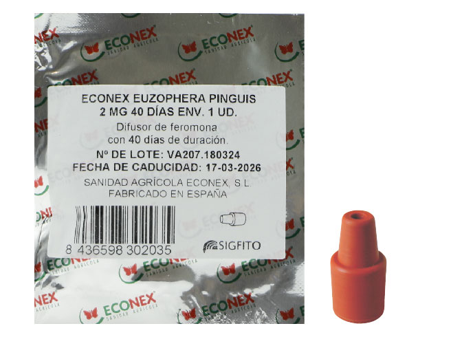 Difusor de feromonas ECONEX EUZOPHERA PINGUIS 2 MG 40 JOURS 1 U.